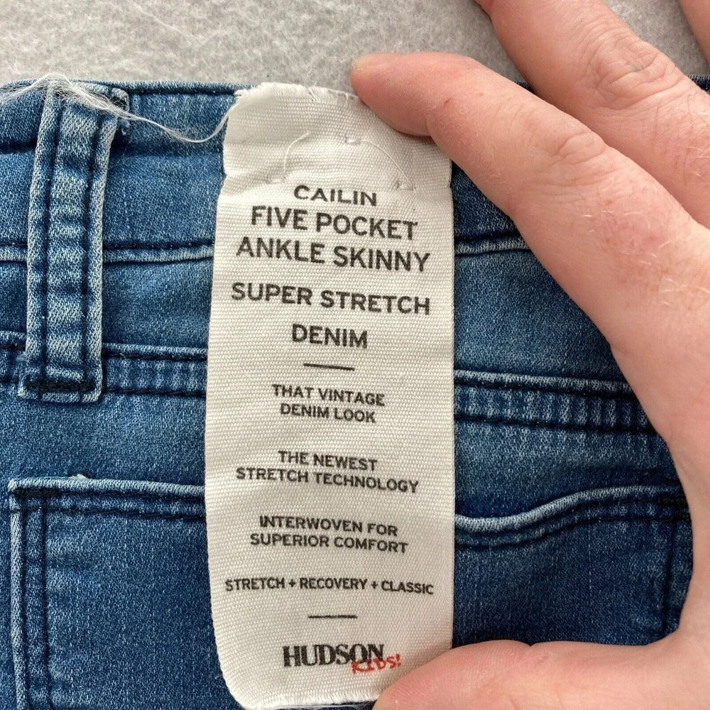 Hudson Kids Cailin Five Pocket Ankle Skinny Jeans Size‎ 16 Blue Stretch Denim